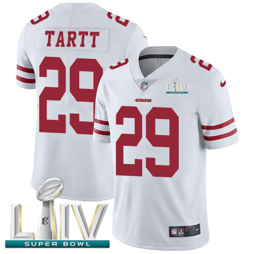 San Francisco 49ers Nike #29 Jaquiski Tartt White Super Bowl LIV 2020 Youth Stitched NFL Vapor Untouchable Limited Jersey->youth nfl jersey->Youth Jersey